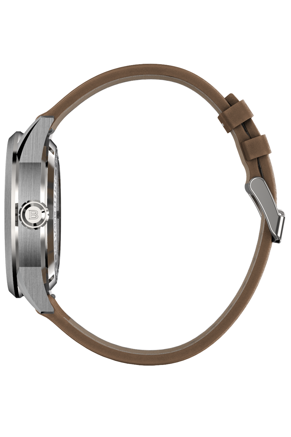Color Touch - Matte White Dial With Stainless Steel Case And Tan Brown Suede Leather