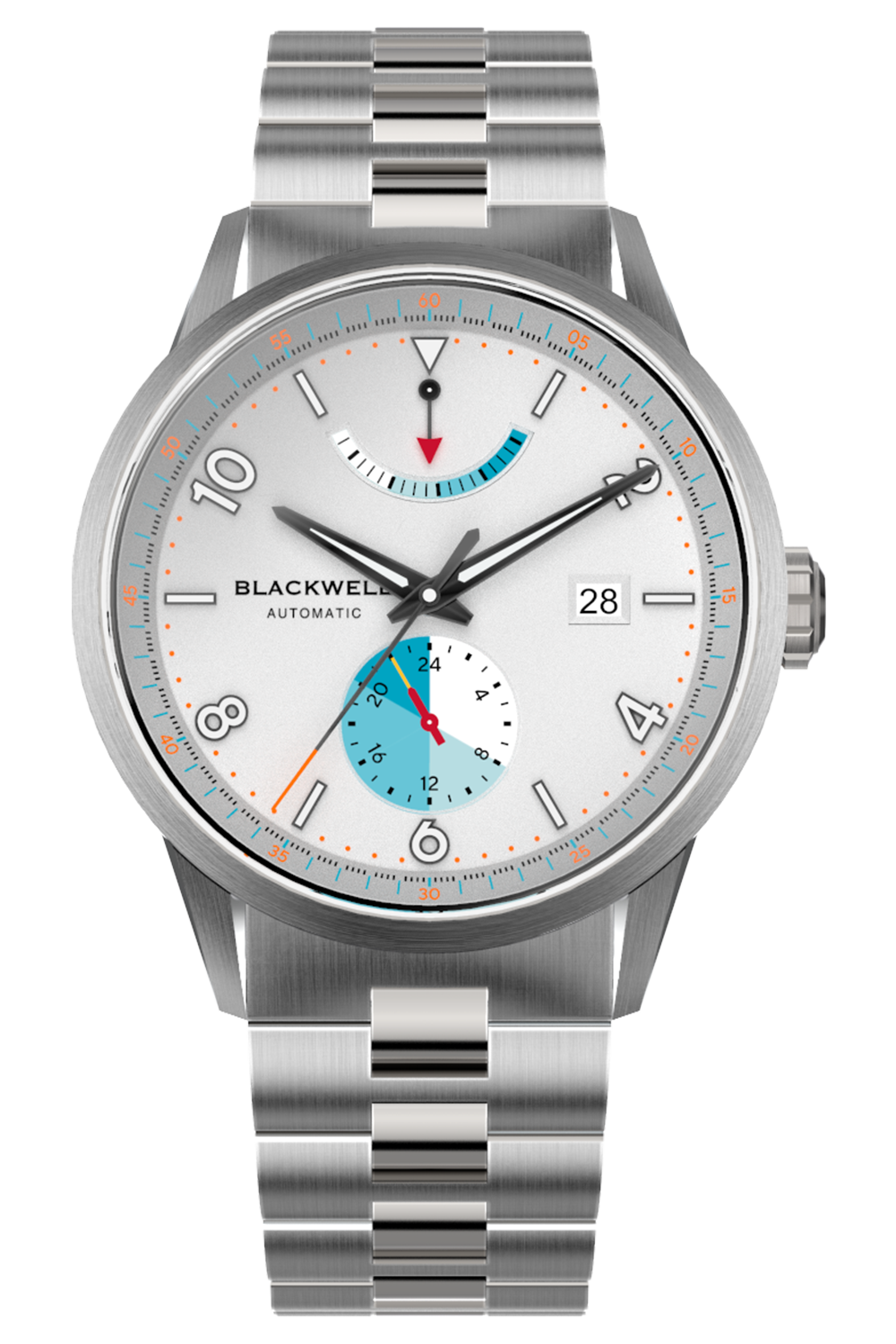 Color Touch - Matte White Dial With Stainless Steel Case And Stainless Steel Bracelet